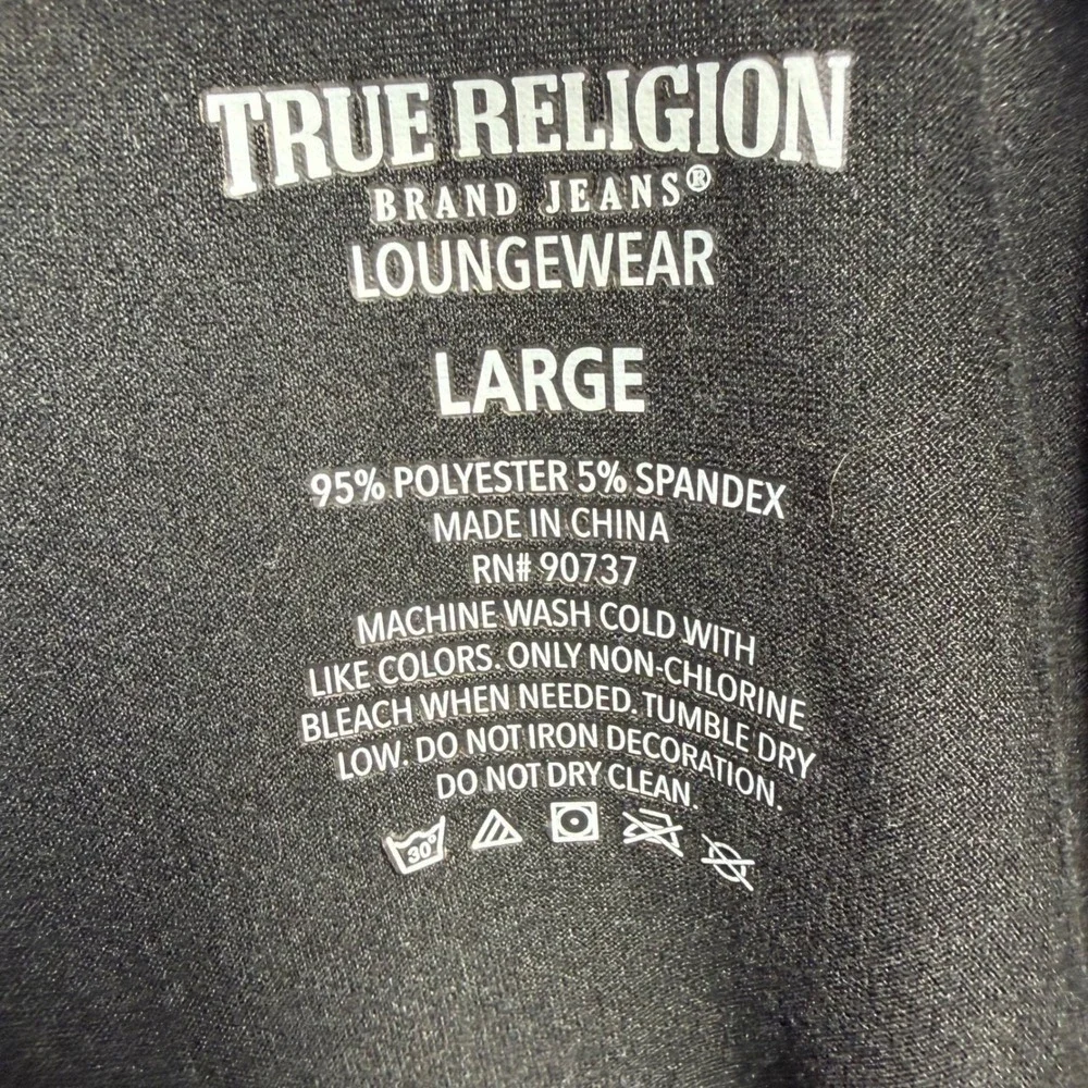 True Religion Loungewear T-Shirt Large‎ Black Gold Horseshoe Logo